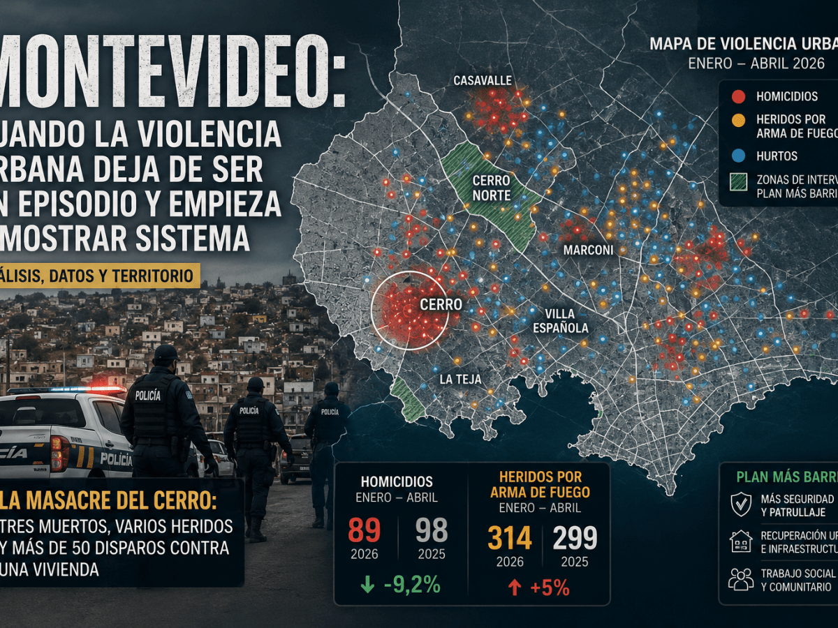 Montevideo: cuando la violencia urbana deja de ser un episodio y empieza a mostrar sistema