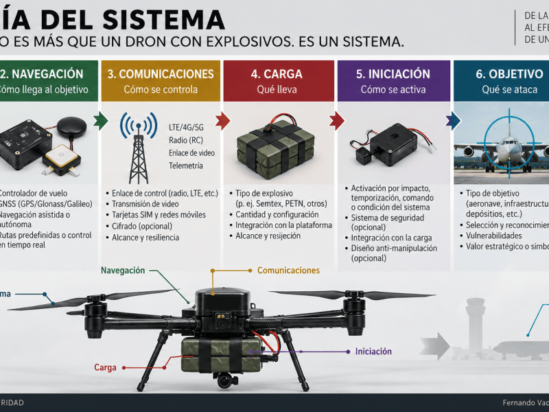 ANATOMÍA DEL DRON EXPLOSIVO